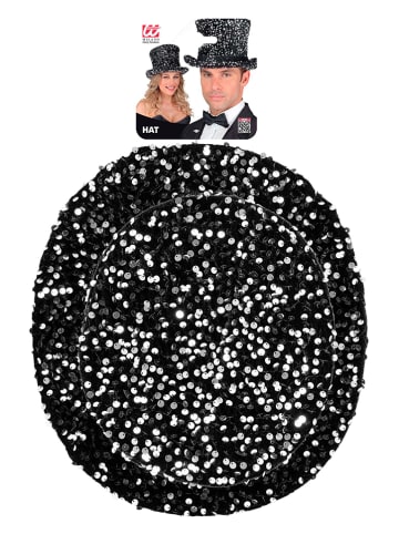 Carnival Party Zylinder in Schwarz/ Silber