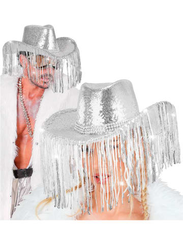 Carnival Party Kapelusz "Cowboy" w kolorze srebrnym