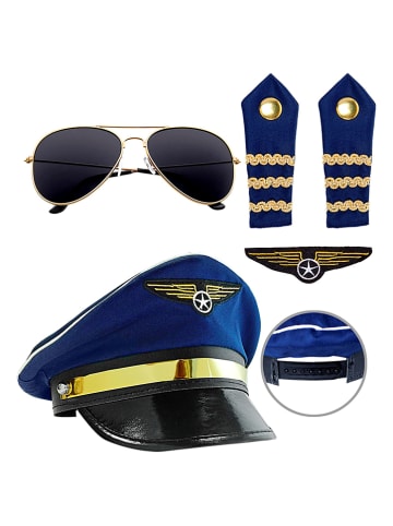 Carnival Party 4tlg. Accessories-Set "Piloten" in Dunkelblau