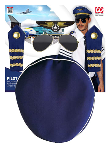 Carnival Party 4tlg. Accessories-Set "Piloten" in Dunkelblau