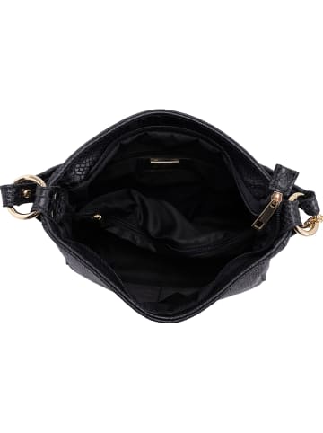 Anna Morellini Leder-Schultertasche "Dania" in Schwarz - (B)29 x (H)24 x (T)8 cm