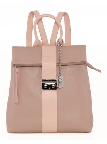 Anna Morellini Leder-Rucksack "Azaela" in Rosa - (B)30 x (H)31 x (T)11 cm