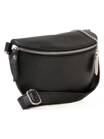 Anna Morellini Leder-Gürteltasche "Berenice" in Schwarz - (B)25 x (H)14 x (T)1 cm