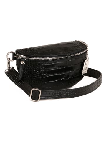 Anna Morellini Leder-Gürteltasche "Azzurra" in Schwarz - (B)21 x (H)13 x (T)6 cm