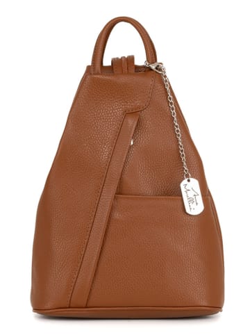 Anna Morellini Leder-Rucksack "Renata" in Cognac - (B)24,5 x (H)30 x (T)7 cm