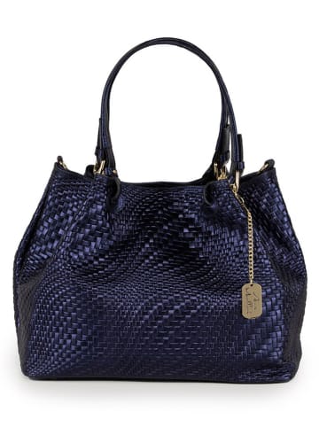 Anna Morellini Leren handtas "Eloisa" donkerblauw - (B)38 x (H)28 x (D)16 cm