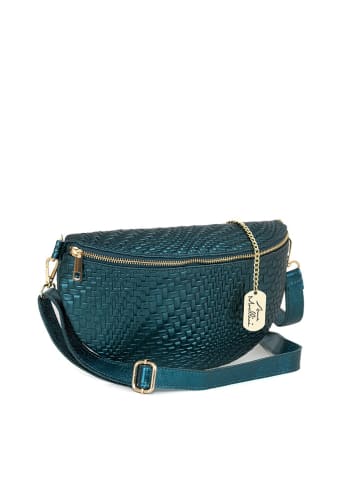 Anna Morellini Leren heuptas "Rufina" blauw - (B)30 x (H)18 x (D)9 cm