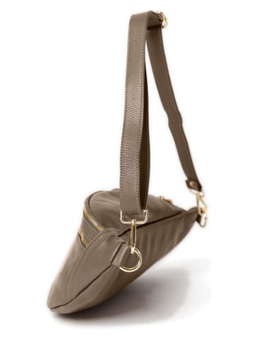 Anna Morellini Leder-Gürteltasche "Lolanda" in Taupe - (B)36 x (H)22 x (T)12 cm