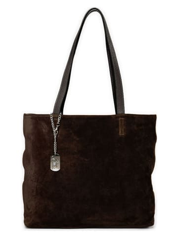 Anna Morellini Leren schoudertas "Fiorisa" bruin - (B)34 x (H)30 x (D)14 cm