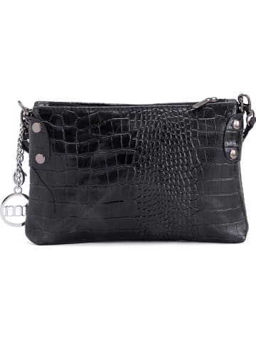 Mia Tomazzi Leren schoudertas "Abano" zwart - (B)23 x (H)16 x (D)2 cm