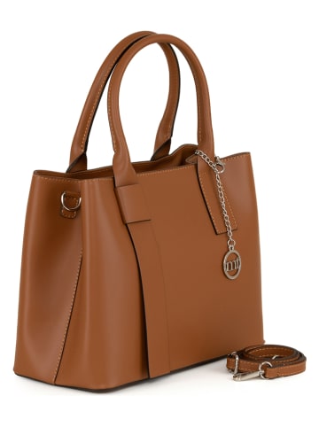 Mia Tomazzi Leren handtas "Argonne" bruin - (B)33 x (H)25 x (D)14 cm