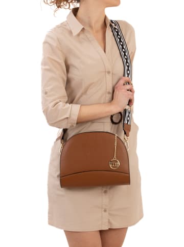 Mia Tomazzi Leren schoudertas "Marghera" lichtbruin - (B)26 x (H)20 x (D)8 cm