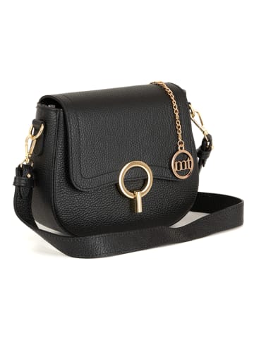 Mia Tomazzi Leder-Umhängetasche "Carracci" in Schwarz - (B)23 x (H)18 x (T)7,5 cm