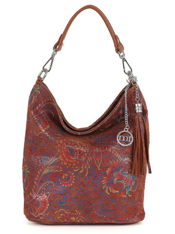 Mia Tomazzi Leren schoudertas "Benaco" bruin - (B)28 x (H)31 x (D)15 cm