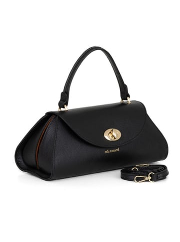 Mia Tomazzi Skórzana torebka "Bardelli" w kolorze czarnym - 33 x 15 x 15 cm