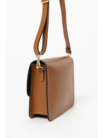 Lia Biassoni Leder-Schultertasche  in Hellbraun - (B)22 x (H)19 x (T)7 cm