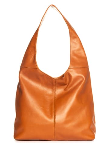 Lucca Baldi Leren schoudertas "Barga" cognackleurig - (B)33 x (H)32 x (D)16 cm