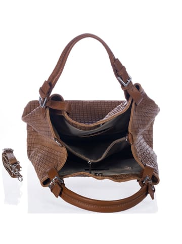 Lucca Baldi Leren handtas "Fosdinovo" cognackleurig - (B)45 x (H)37 x (D)15 cm