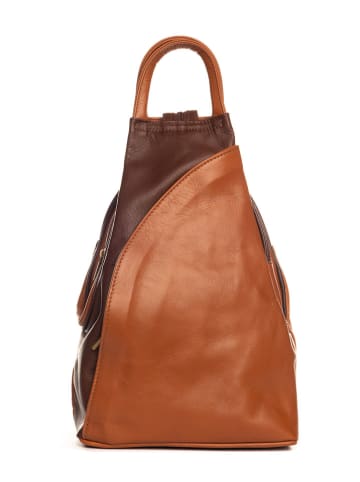 Lucca Baldi Leren rugzak "Novara" cognackleurig/bruin - (B)29 x (H)34 x (D)13 cm