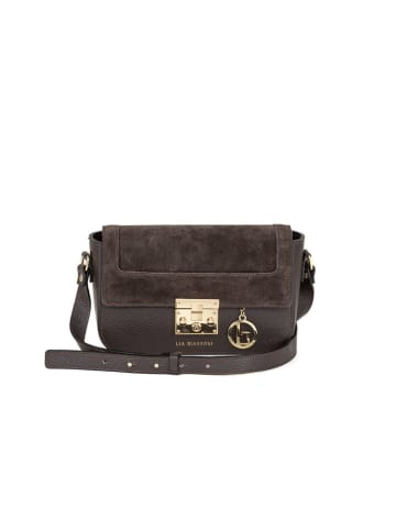 Lia Biassoni Leren schoudertas "Camoscio" donkerbruin - (B)24 x (H)16 x (D)7 cm
