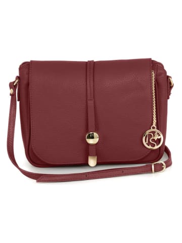 Pia Sassi Leren schoudertas "Monte Avella" bordeaux - (B)25 x (H)23 x (D)7 cm
