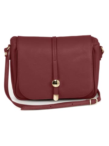 Pia Sassi Leren schoudertas "Monte Avella" bordeaux - (B)25 x (H)23 x (D)7 cm