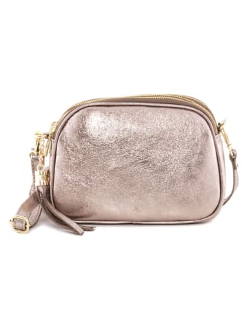 Pia Sassi Leren schoudertas "Monte Sparagio" goudkleurig - (B)23 x (H)17 x (D)7 cm