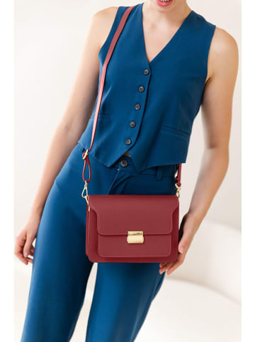 Pia Sassi Leren schoudertas "Carbonara" rood - (B)23 x (H)17 x (D)10 cm