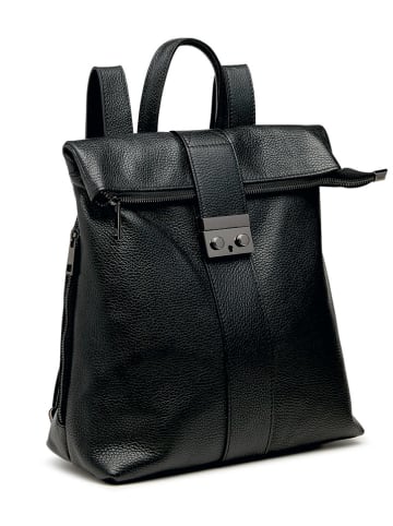 Lia Biassoni Leren rugzak zwart - (B)34 x (H)41 x (D)12 cm