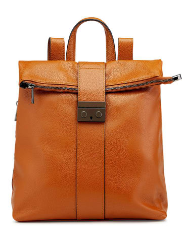 Lia Biassoni Leder-Rucksack in Cognac - (B)34 x (H)41 x (T)12 cm