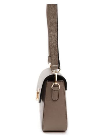 Lia Biassoni Leder-Umhängetasche in Taupe - (B)22 x (H)16 x (T)7 cm