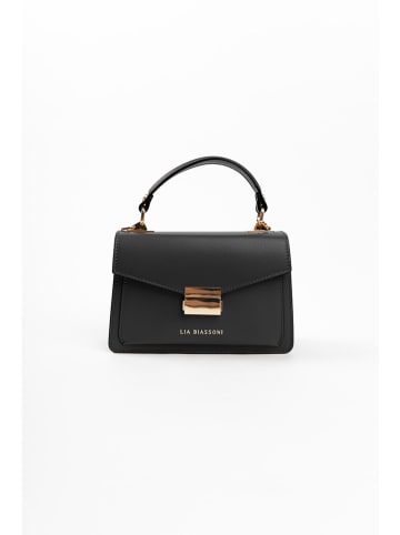 Lia Biassoni Leder-Henkeltasche in Schwarz - (B)20 x (H)14 x (T)7 cm