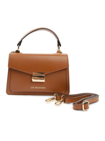 Lia Biassoni Leder-Henkeltasche in Hellbraun - (B)20 x (H)14 x (T)7 cm