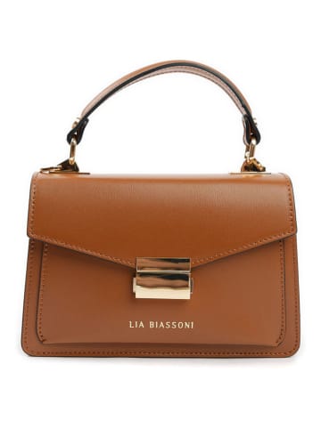 Lia Biassoni Leren handtas lichtbruin - (B)20 x (H)14 x (D)7 cm