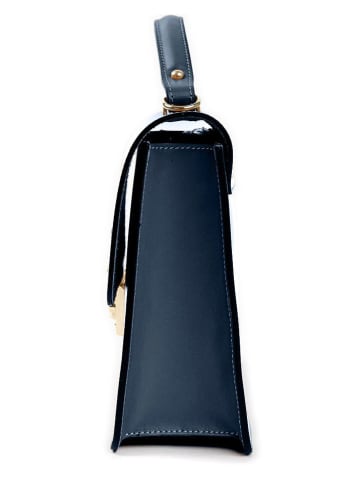 Lia Biassoni Leder-Henkeltasche "Melacce" in Dunkelblau - (B)27 x (H)24 x (T)8 cm