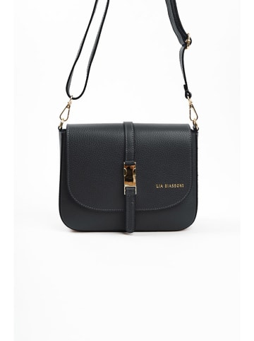Lia Biassoni Leder-Umhängetasche  in Schwarz - (B)24 x (H)18 x (T)8 cm