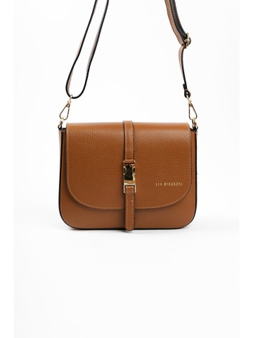 Lia Biassoni Leder-Umhängetasche  in Hellbraun - (B)24 x (H)18 x (T)8 cm