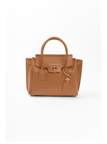 Lia Biassoni Leder-Henkeltasche in Hellbraun - (B)30 x (H)23 x (T)11 cm