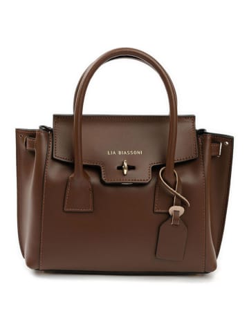 Lia Biassoni Leren handtas bruin - (B)30 x (H)23 x (D)11 cm