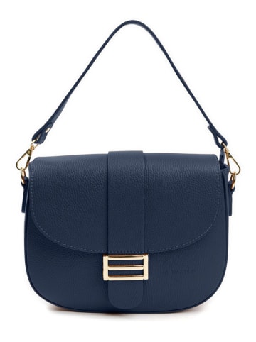 Lia Biassoni Leren schoudertas donkerblauw - (B)27 x (H)22 x (D)7 cm
