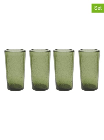 OYOY living design 4-delige set: glazen "Kuki" groen - 330 ml
