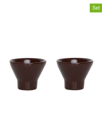 OYOY living design Kieliszki (2 szt.) "Yuka" w kolorze brązowym na jajka - wys. 4 x Ø 5 cm