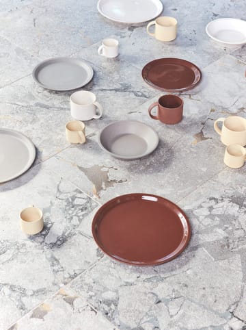 OYOY 2er-Set: Speiseteller "Yuka" in Grau - Ø 27 cm