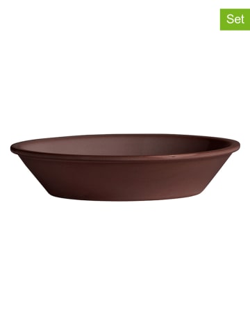 OYOY 2er-Set: Suppenteller "Yuka" in Braun - Ø 19 cm