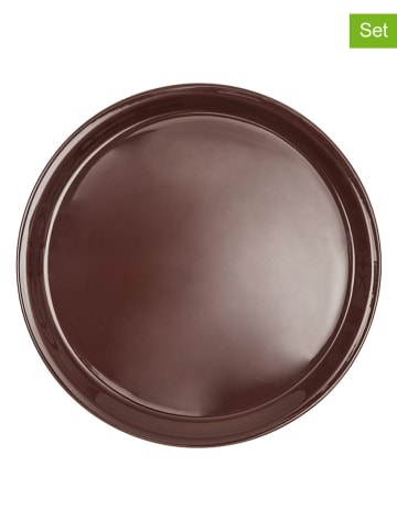 OYOY 2-delige set: dinerborden "Yuka" bruin - Ø 27 cm
