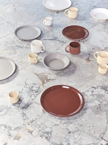 OYOY 2-delige set: dinerborden "Yuka" bruin - Ø 27 cm