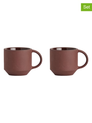 OYOY 2er-Set: Espressotassen "Yuka" in Braun - (B)8 x (H)5,5 x (T)6 cm