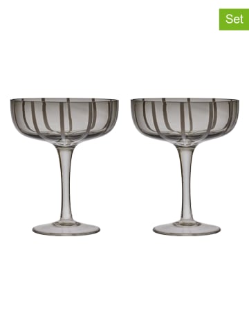 OYOY living design 2-delige set: coupeglazen "Mizu" grijs - 230 ml
