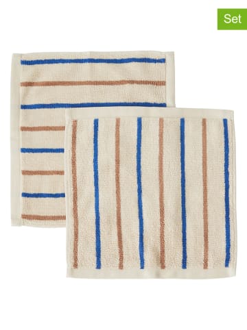 OYOY 2-delige set: waslapjes "Raita" beige - (L)30 x (B)30 cm