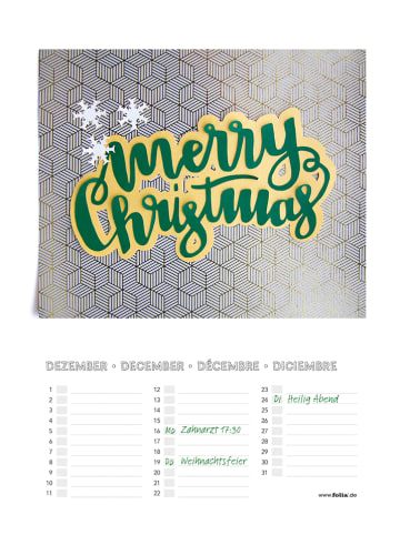 folia PAPER Kalender om zelf vorm te geven wit - (L)24 x (B)23 cm